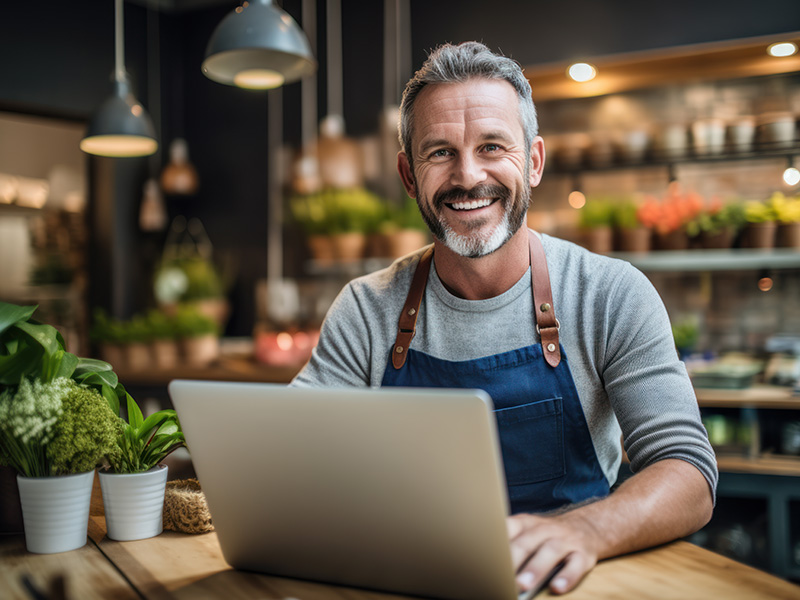 smiling male business owner